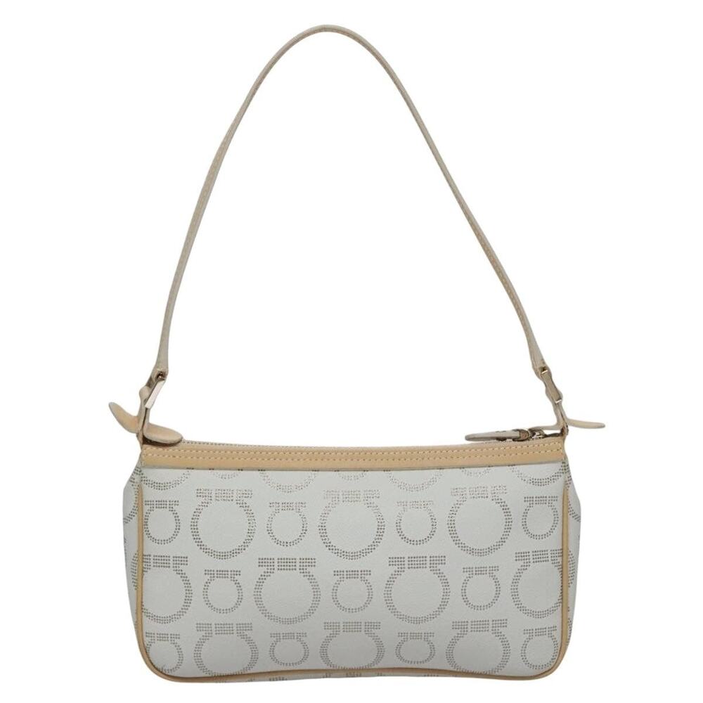 Salvatore Ferragamo Coated Canvas Accessory Pouch Gray